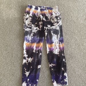 Young Fabulous & Broke Tie Dye Joggers Sweatpants Purple Orange Size XS Boho Hip